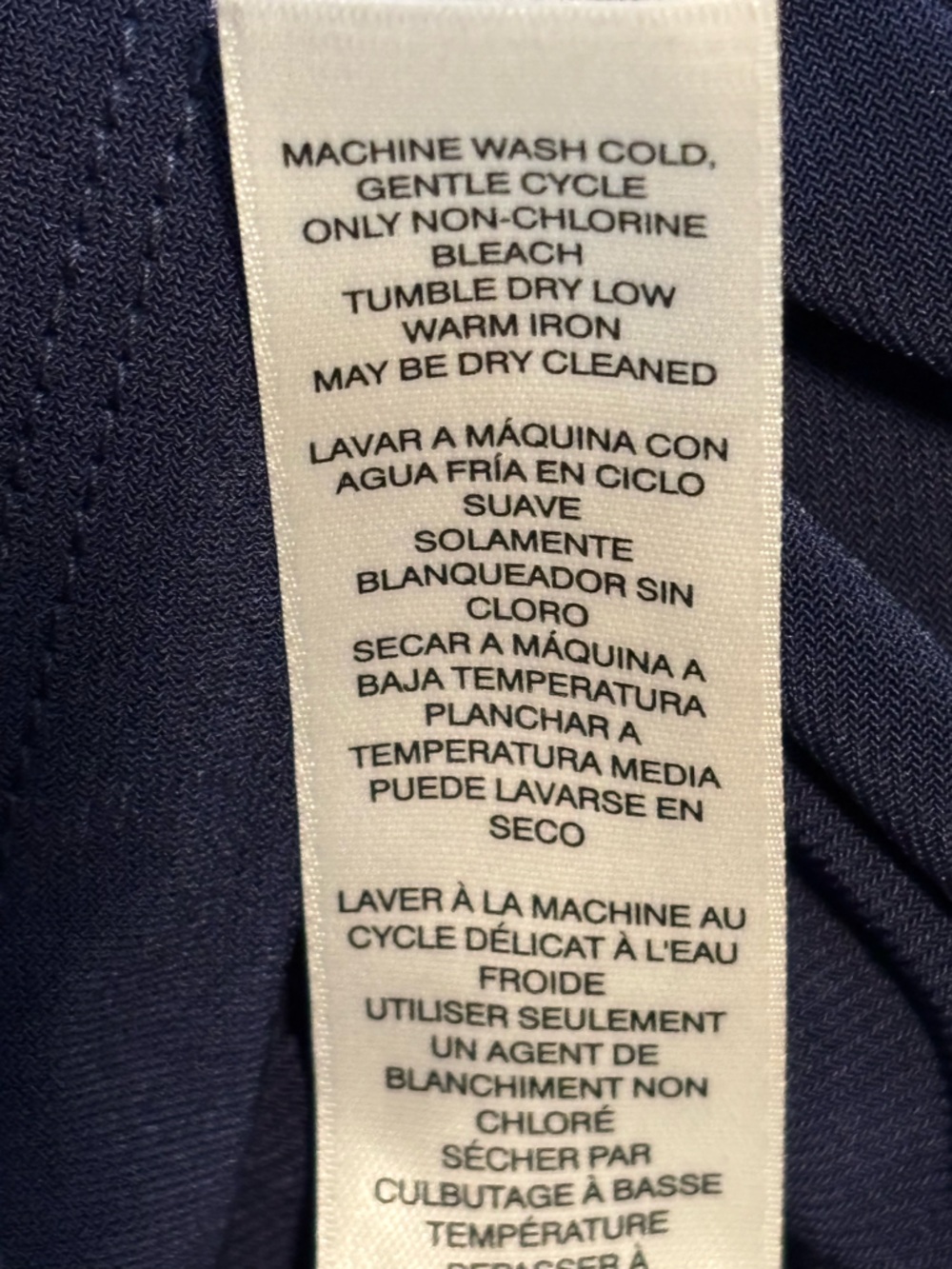 Chico's side-knot grommet top in navy blue women's size medium Chicos size 1 - Picture 15 of 16